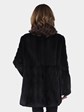 Woman's Black Sheared Mink Fur Jacket Reversing to Rain Taffeta