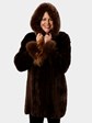 Woman's Lishman Cognac Sheared and Knit Beaver Fur Stroller with Hood