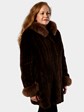 Woman's Lishman Cognac Sheared and Knit Beaver Fur Stroller with Hood