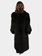 Woman's Black Sheared Mink Fur Coat Reversible to Micro Fiber Fabric