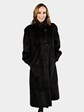 Woman's Black Sheared Mink Fur Coat Reversible to Micro Fiber Fabric