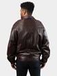 Man's Brown Leather Zip Jacket