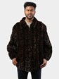 Man's Dark Mahogany Mink Fur Sculptured Jacket