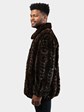 Man's Dark Mahogany Mink Fur Sculptured Jacket
