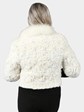 Woman's White Lace with Rex Rabbit Fur Short Jacket