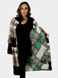 Woman's Tri-Color Mink Fur 7/8 Coat