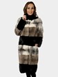 Woman's Tri-Color Mink Fur 7/8 Coat
