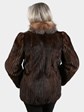 Woman's Mahogany Cord Cut Mink Jacket with Crystal Fox Tuxedo