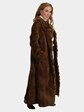Woman's Sugar Brown Sheared Mink Fur Coat