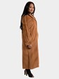 Woman's Whiskey Sheared Mink Coat with Laser Grooving