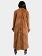 Woman's Whiskey Sheared Mink Coat with Laser Grooving