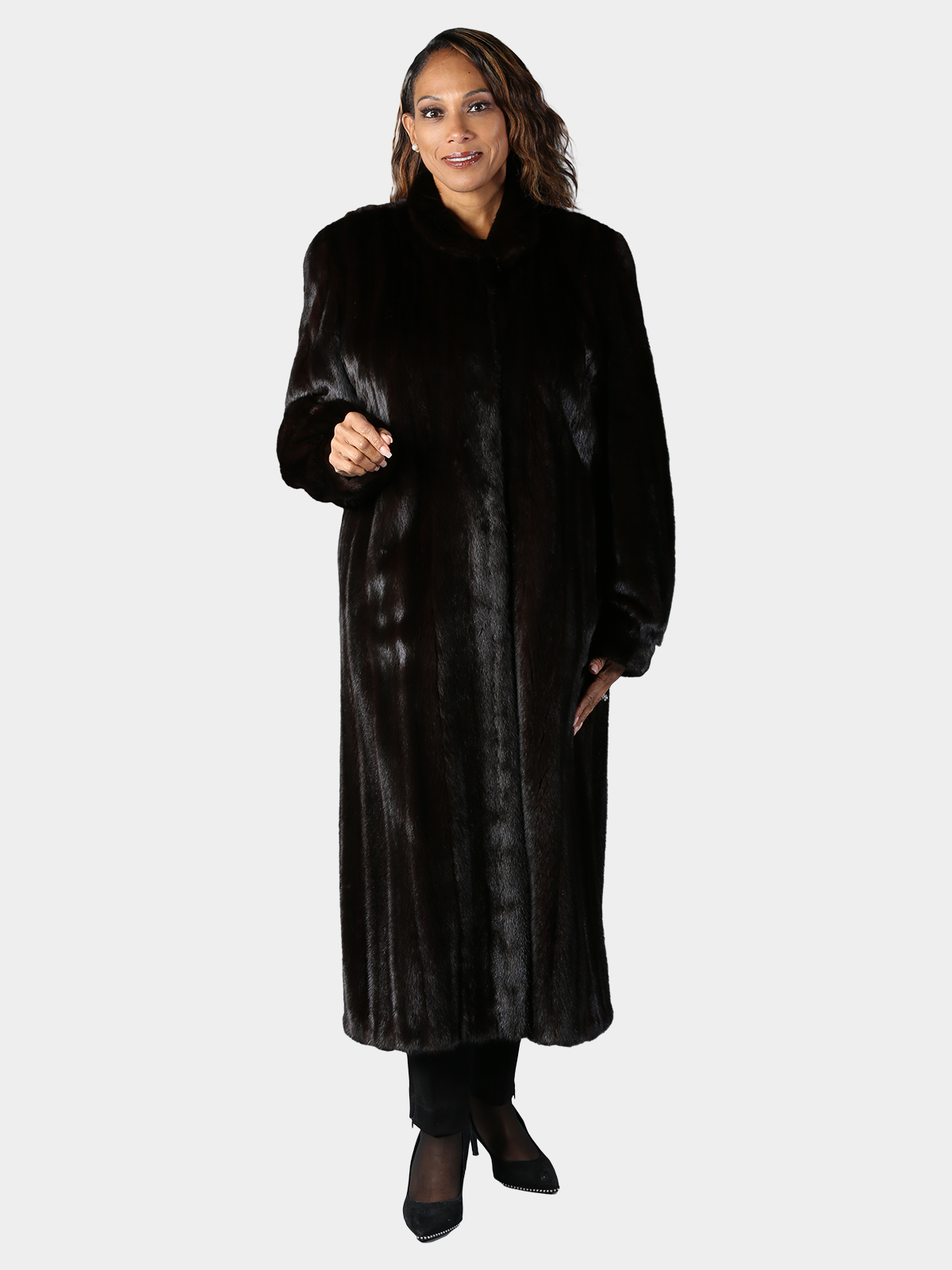 Women's Deep Mahogany Female Mink Fur Coat