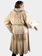 Woman's Blush Semi-sheared Mink Fur 7/8 Coat