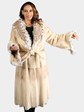 Woman's Blush Semi-sheared Mink Fur 7/8 Coat