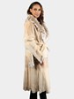 Woman's Blush Semi-sheared Mink Fur 7/8 Coat