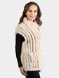 Woman's Tourmaline Knit Mink Fur Vest