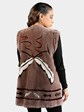 Women's Beige Sheared Beaver Fur Vest