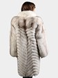 Woman's Natural Blue Fox Fur Coat with Shadow Fox Tuxedo Front