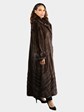 Woman's Extra Long Natural Blue Iris Female Mink Fur Directional Coat