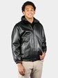 Men's Ranch Mink Fur Cord Cut Jacket Reversing to Leather