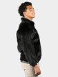 Men's Ranch Mink Fur Cord Cut Jacket Reversing to Leather