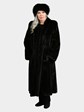 Woman's Ranch Female Mink Fur Coat with Black Fox Headband