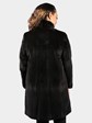 Woman's Black Sheared Mink Fur Stroller Reversing to Rain Taffeta