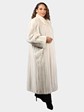 Woman's Vintage Style Natural Azurene Female Mink Fur Coat
