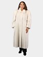 Woman's Vintage Style Natural Azurene Female Mink Fur Coat