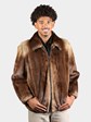 Man's Bomber Style Natural Otter Fur Jacket