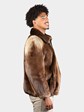 Man's Bomber Style Natural Otter Fur Jacket