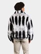 Man's Dyed Rex Rabbit Fur Jacket Dyed Like Chinchilla