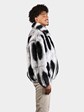 Man's Dyed Rex Rabbit Fur Jacket Dyed Like Chinchilla