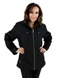 Italian Designer Di Bello Woman's Black Microfiber Jacket