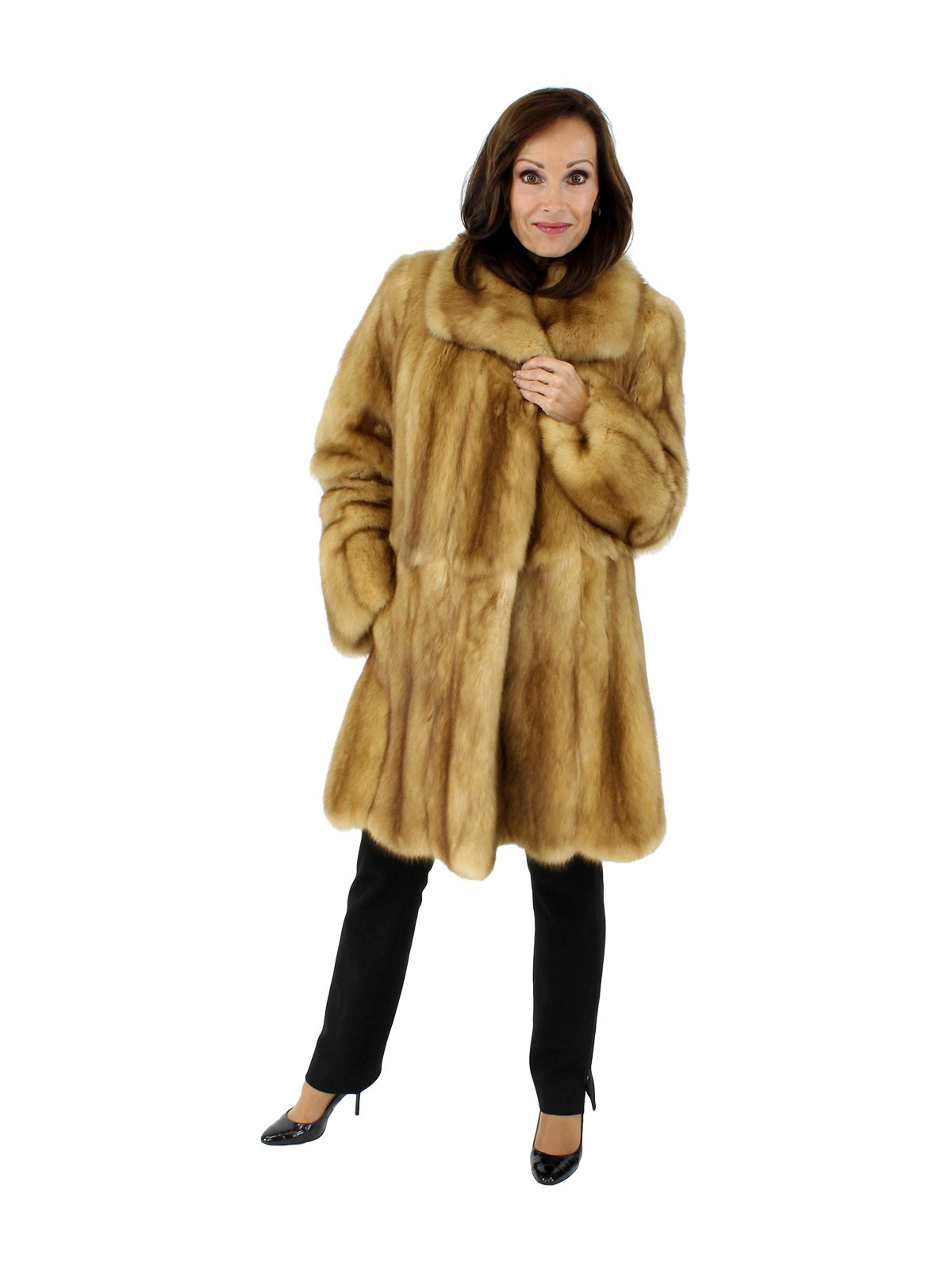 Woman's Natural Golden Sable Fur Stroller