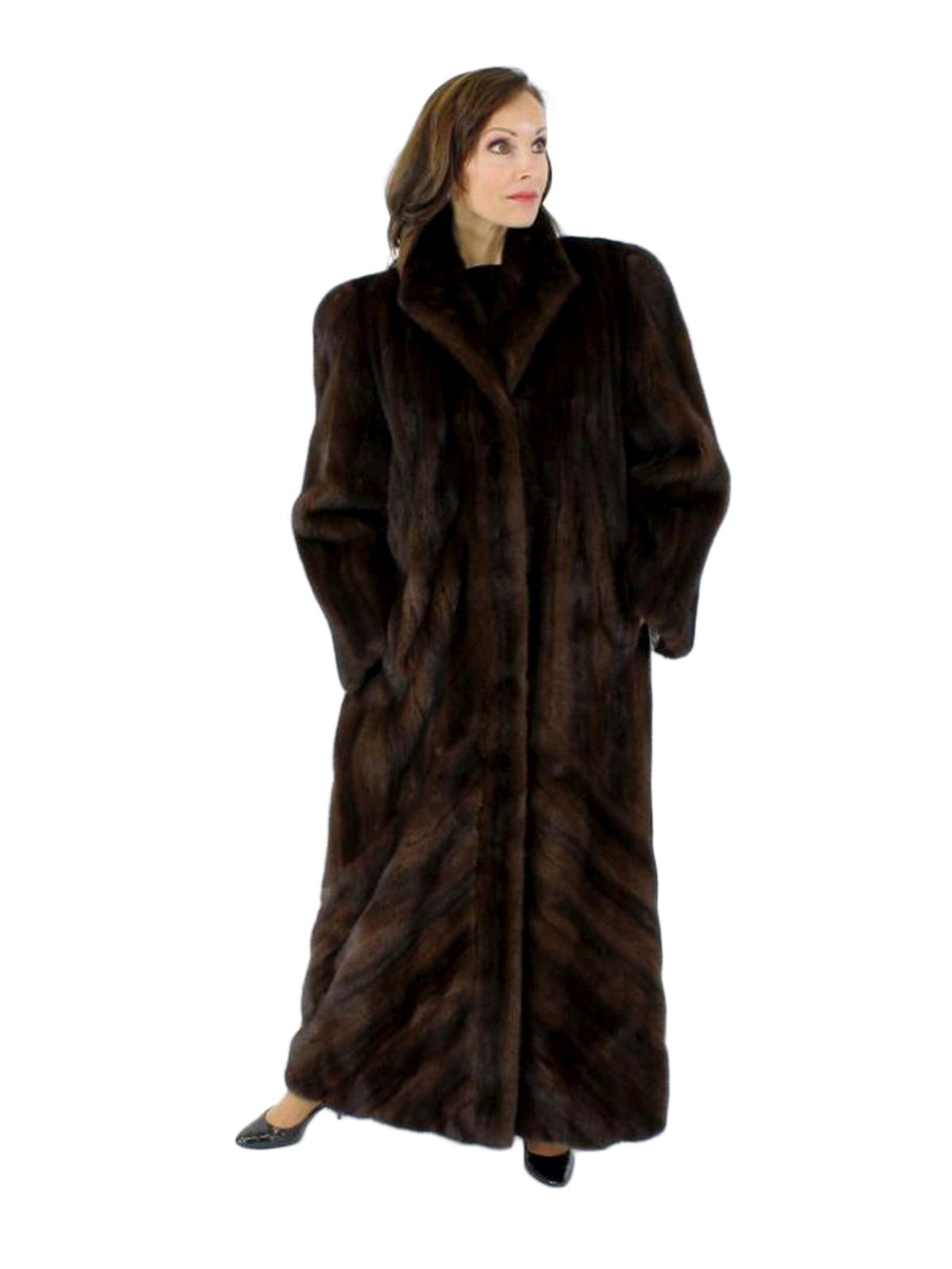 Mink Fur Coat - Women's Large - Mahogany - 36069 | Estate Furs