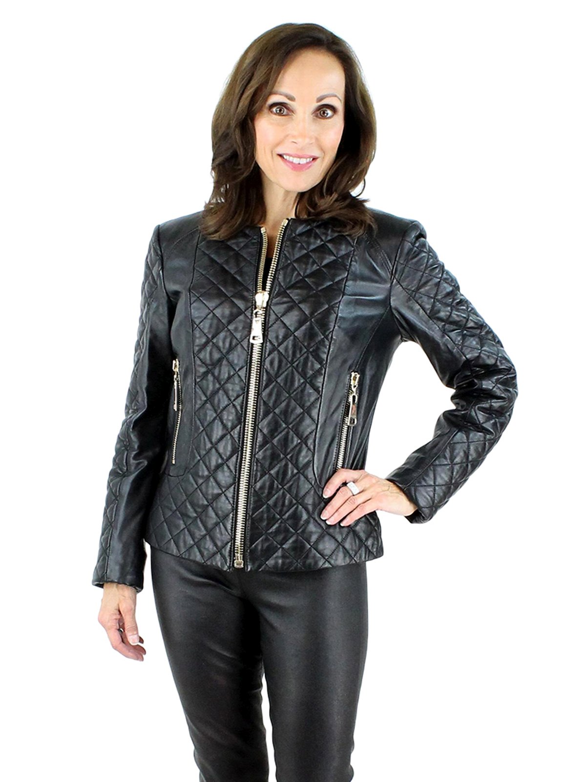 Leather Jacket - Women's Medium - Black | Estate Furs