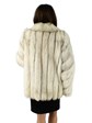 Beautiful Woman's Blue Fox Fur Jacket with Diagonally Designed Sleeves