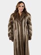 Woman's Blonde Long Hair Beaver Fur Coat