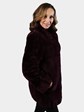 Woman's Purple Sheared Beaver Sections Fur Jacket