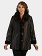 Woman's Deep Brown Sheared Mink Fur Jacket (Reversible)