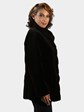 Woman's Deep Brown Sheared Mink Fur Jacket (Reversible)