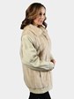 Woman's Tourmaline Mink Fur Jacket with Zip Out Leather Sleeves Includes Mink Earmuffs