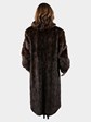 Woman's Mahogany Sculptured Mink Fur Coat Reversing to Stankama Fabric