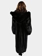 Women's Ranch Mink Fur Coat with Fox Trim and Detachable Hood