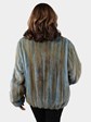 Woman's Blue and Tan Mink Fur Jacket