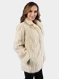 Woman's Tourmaline Cord Cut Mink Fur Jacket