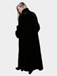 Woman's Black Sheared Sculptured Mink Fur Coat (Reversible)