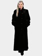Woman's Black Sheared Sculptured Mink Fur Coat (Reversible)