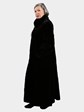Woman's Black Sheared Sculptured Mink Fur Coat (Reversible)